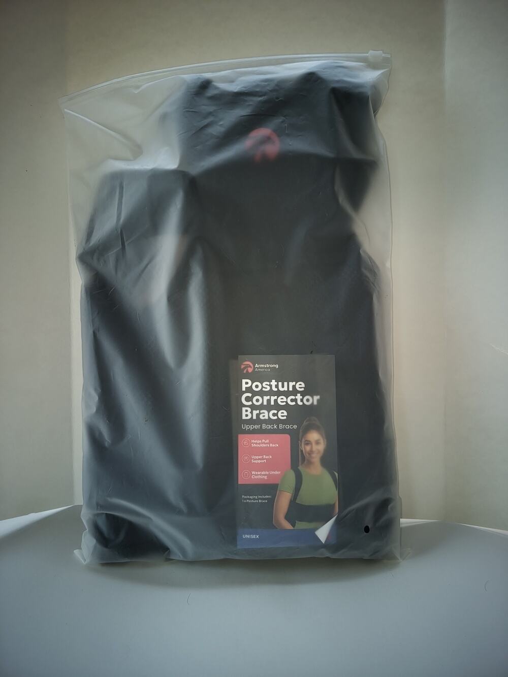 Armstrong America Posture Corrector Brace L Adjustable Upper Back Support Black